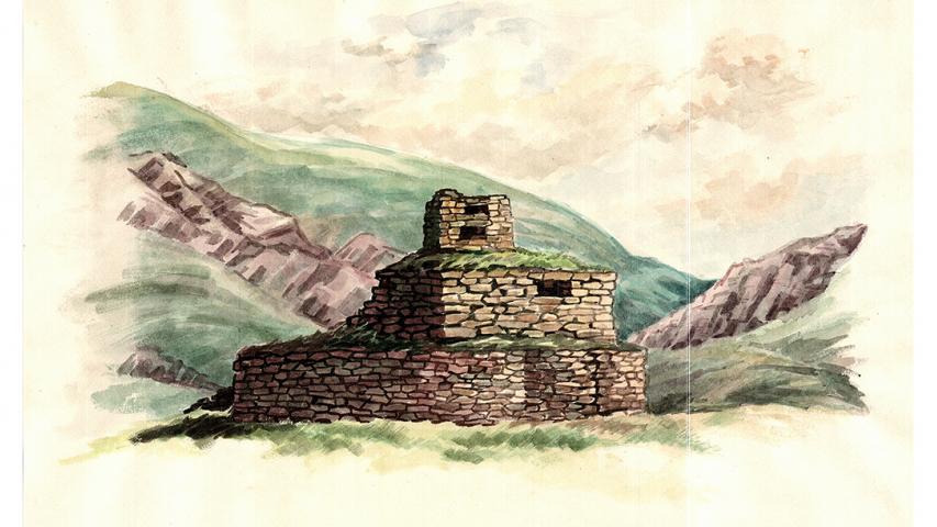 Дзуар Михдау, с. Лисри. Рис. И.А. Мамиева. 1948 г.